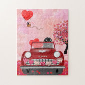 Neufundland im Auto mit Herz Puzzle (Vertikal)