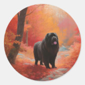 Neufundland im Herbst Leaves Fall Inspiriert Runder Aufkleber (Vorderseite)