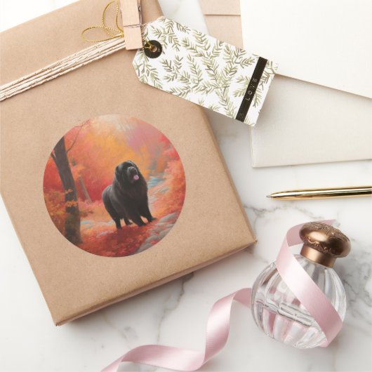 Neufundland im Herbst Leaves Fall Inspiriert Runder Aufkleber (Schenken)