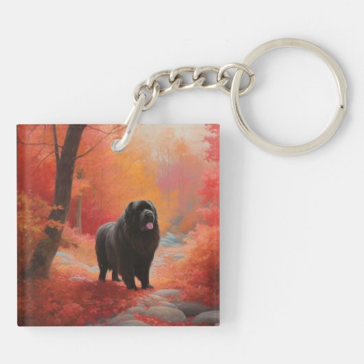 Neufundland im Herbst Leaves Fall Inspiriert Schlüsselanhänger (Rückseite)