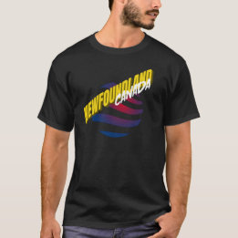 Neufundland Kanada Flaggenfarben Rundschwellen-Gra T-Shirt