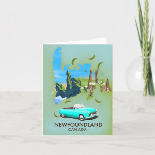 Neufundland Kanada Karte Reiseplakat