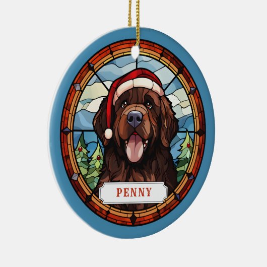 Neufundland Keramik Circle Ornament (Rechts)