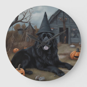 Neufundland-Kürbisse Halloween Gruselig Große Wanduhr