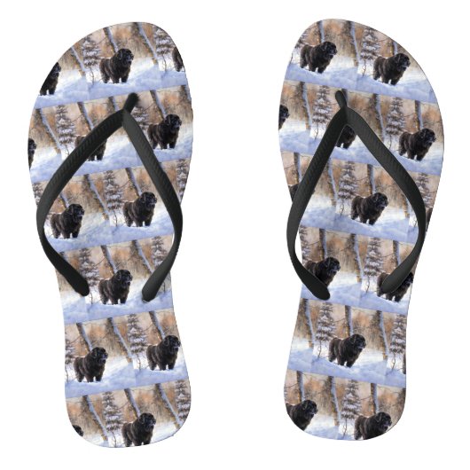 Neufundland Let It Snow Christmas Badesandalen (Fußbett)