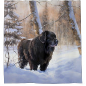 Neufundland Let It Snow Christmas Duschvorhang (Vorderseite)