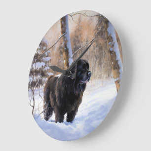 Neufundland Let It Snow Christmas Große Wanduhr