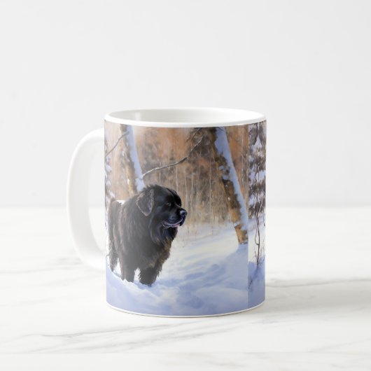 Neufundland Let It Snow Christmas Kaffeetasse (Vorderseite Links)