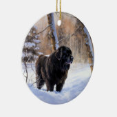 Neufundland Let It Snow Christmas Keramik Ornament (Rechts)