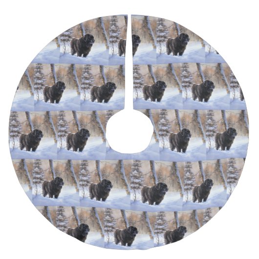 Neufundland Let It Snow Christmas Polyester Weihnachtsbaumdecke (Vorderseite)