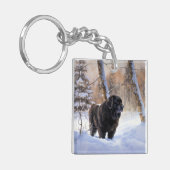 Neufundland Let It Snow Christmas Schlüsselanhänger (Vorderseite links)