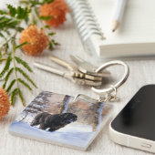 Neufundland Let It Snow Christmas Schlüsselanhänger (Vorderseite rechts)