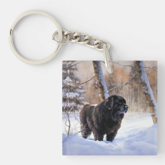 Neufundland Let It Snow Christmas Schlüsselanhänger (Vorderseite)
