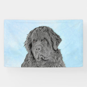 Neufundland Malerei - Niedliche Original Hunde Kun Banner