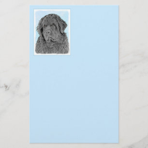 Neufundland Malerei - Niedliche Original Hunde Kun Briefpapier