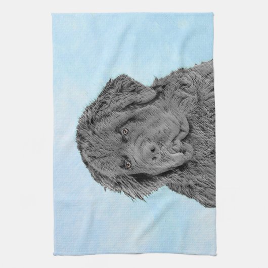 Neufundland Malerei - Niedliche Original Hunde Kun Geschirrtuch (Vertikal)