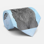 Neufundland Malerei - Niedliche Original Hunde Kun Krawatte (Gerollt)