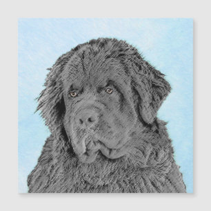 Neufundland Malerei - Niedliche Original Hunde Kun Magnetkarte