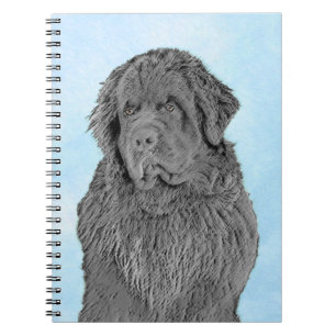 Neufundland Malerei - Niedliche Original Hunde Kun Notizblock