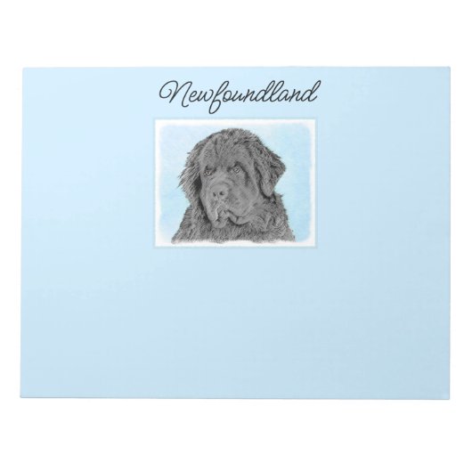 Neufundland-Malerei - Niedliche Original-Hunde-Kun Notizblock (Vorderseite)