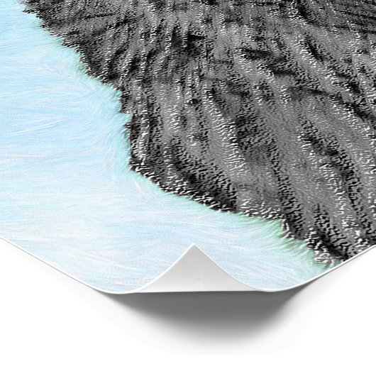 Neufundland Malerei - Niedliche Original Hunde Kun Poster (Ecke)