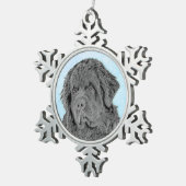 Neufundland Malerei - Niedliche Original Hunde Kun Schneeflocken Zinn-Ornament (Rechts)