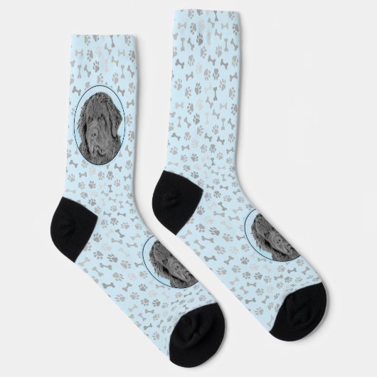 Neufundland Malerei - Niedliche Original Hunde Kun Socken (Rechts)