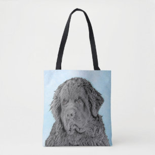 Neufundland Malerei - Niedliche Original Hunde Kun Tasche