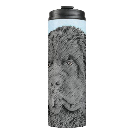 Neufundland Malerei - Niedliche Original Hunde Kun Thermosbecher (Vorderseite)