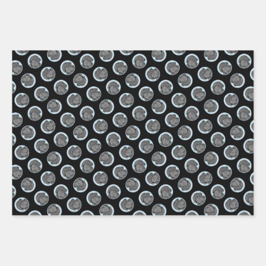 Neufundland Malerei Schwarz Niedlich Original Hund Geschenkpapier Set (Vorderseite 3)