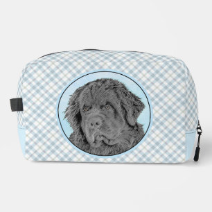 Neufundland Malerei Schwarz Niedlich Original Hund Waschbeutel