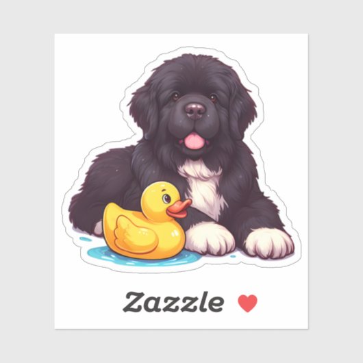 Neufundland mit einer Gummiente Aufkleber (Blatt)