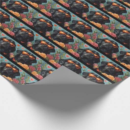 Neufundland mit Herz-Rose Valentinstag Geschenkpapier (Ecke)