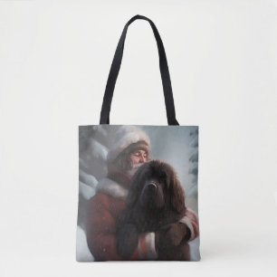 Neufundland mit Santa Claus Festliches Weihnachten Tasche