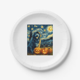 Neufundland Neufundland Niedlich Hund Halloween Ja Pappteller