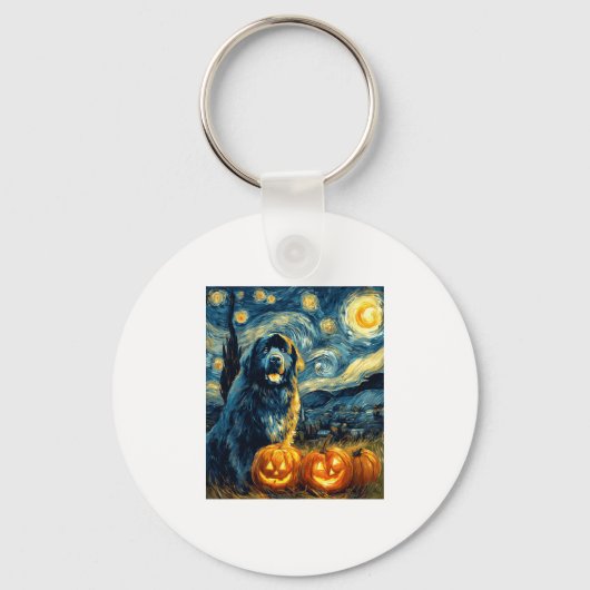 Neufundland Neufundland Niedlich Hund Halloween Ja Schlüsselanhänger (Vorderseite)