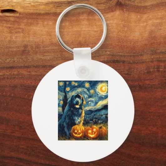 Neufundland Neufundland Niedlich Hund Halloween Ja Schlüsselanhänger (Vorderseite)