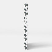 Neufundland Newfie Dog Niedliche Silhouette Grid W iPhone Hülle (Rechte Seite)