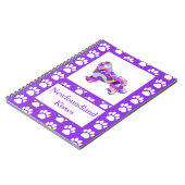 Neufundland Newfie Dog Silhouette Paw Lila PY&B Notizblock (Linke Seite)