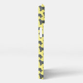 Neufundland Newfie DogCute Silhouette Grid Yellow iPhone Hülle (Rechte Seite)