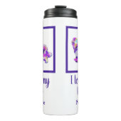 Neufundland / Newfie Hund Silhouette Lila PY&B Thermosbecher (Vorderseite)