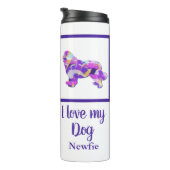 Neufundland / Newfie Hund Silhouette Lila PY&B Thermosbecher (Nach rechts gedreht)