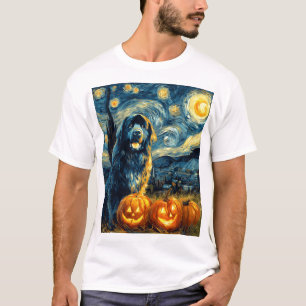 Neufundland Newfie Süßer Hund Halloween Jack O Lan T-Shirt