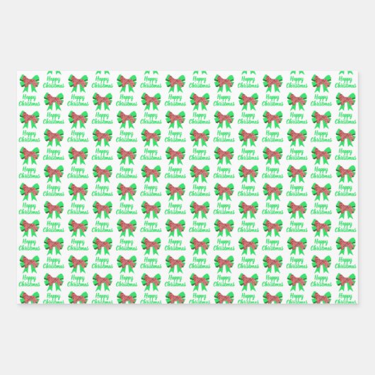 Neufundland - Niedliche Weihnachtsfrau - Farbe Bow Geschenkpapier Set (Vorderseite 2)