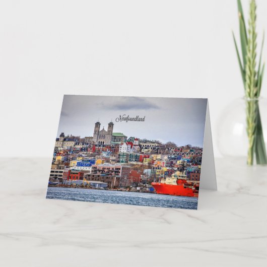 Neufundland, Panoramastadtbild, Karte (Vorderseite)
