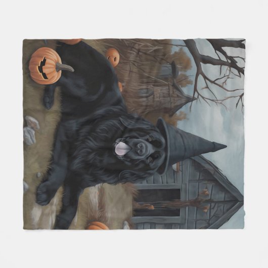 Neufundland Pumpkins Halloween Beängstigend Fleecedecke (Vorderseite (Horizontal))