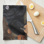 Neufundland Pumpkins Halloween Beängstigend Geschirrtuch (Viertel Falte)