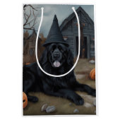 Neufundland Pumpkins Halloween Beängstigend Mittlere Geschenktüte (Vorderseite)