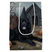 Neufundland Pumpkins Halloween Beängstigend Mittlere Geschenktüte (Rückseite)