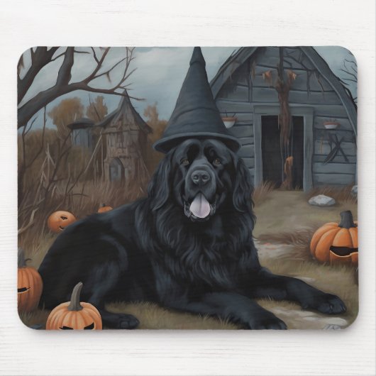 Neufundland Pumpkins Halloween Beängstigend Mousepad (Vorne)